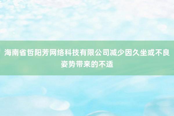 海南省哲阳芳网络科技有限公司减少因久坐或不良姿势带来的不适